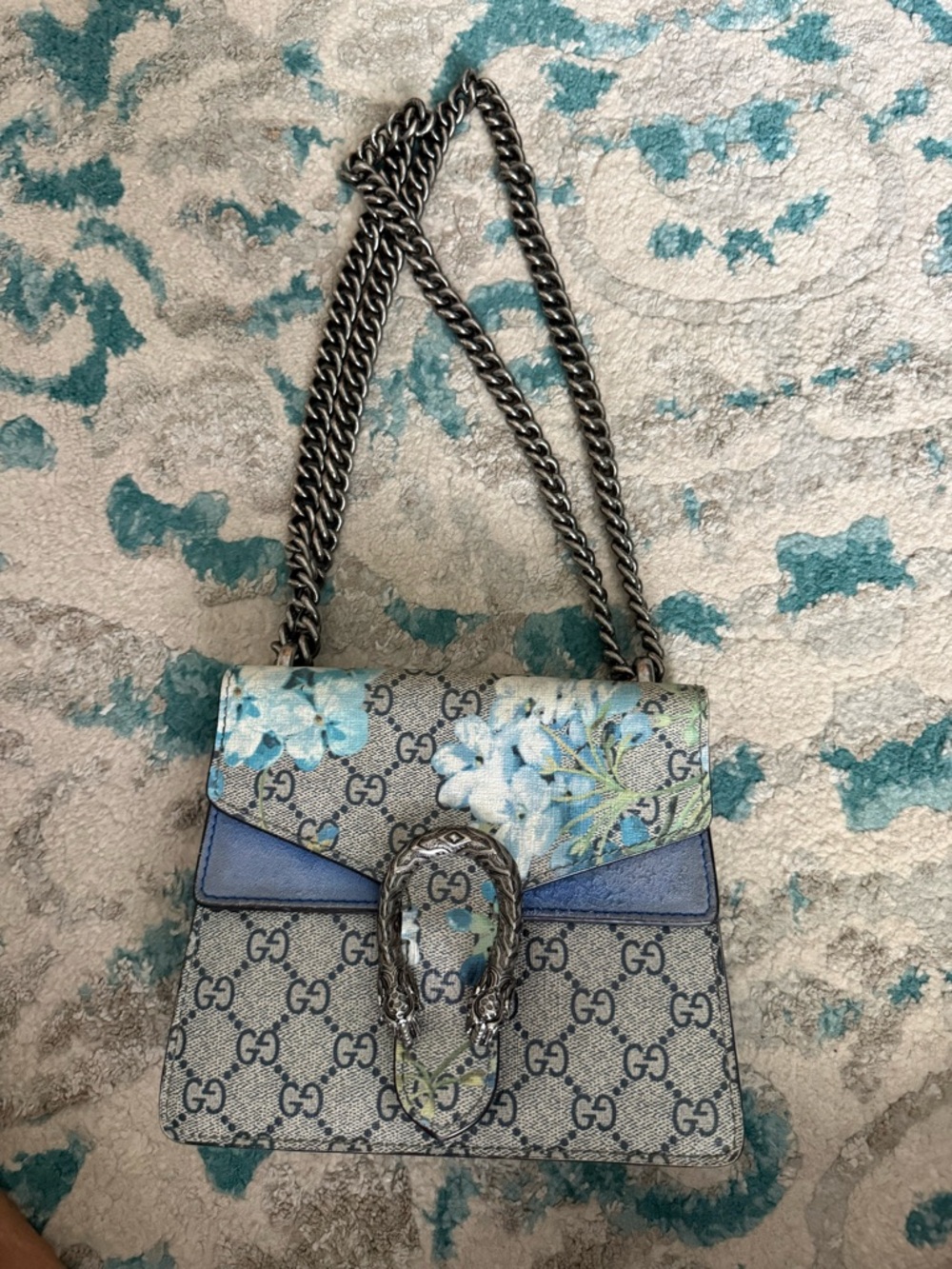 Blue floral crossbody